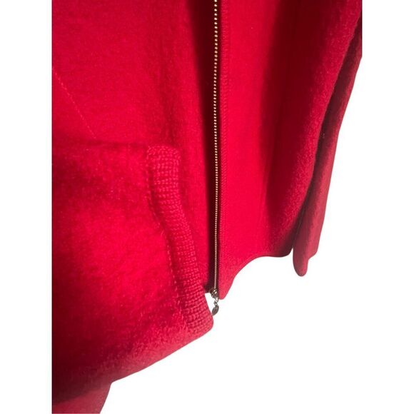 Lisa International 100% Boiled Wool Full Zip Jacket Red M - Picture 4 of 16